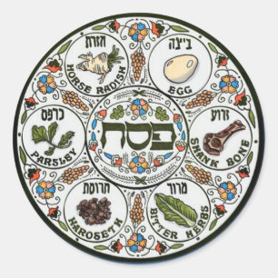 Pascha Seder bord Ronde Sticker