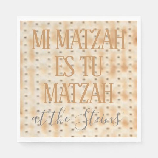 Pascha Standaard servetten Mi Matzah Patroon (Voorkant)