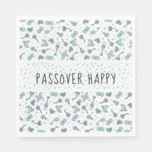 Pascha Standaard servetten Whimsical Seder Patroon (Voorkant)