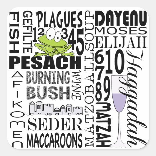 Pascha Sticker Square "Dayenu en meer..." (Voorkant)