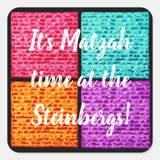 Pascha Sticker Square Funny Matzahs (Voorkant)