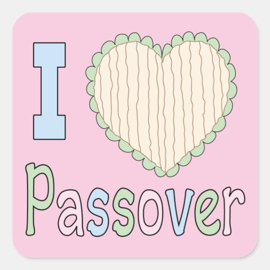 Pascha Sticker Square "Ik hou van Pascha" (Voorkant)