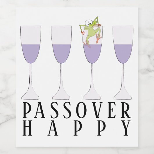 Pascha Wijnfles Etiket Kikker in een Glas (Enkel label)