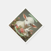  Pasen Aangepaste Personaliseer Lam & Bunny Servet (Hoek)