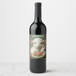  Pasen Aangepaste Personaliseer Lam & Bunny Wijn Etiket