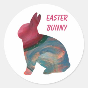 Pasen Abstracte Art Bunny-Stickers van Janz Ronde Sticker