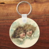  Pasen, Angelic Angels Clouds in de hemel Sleutelhanger (Voorkant)