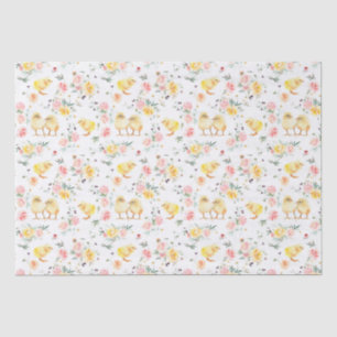 Pasen Baby Chicks Spring Floral Tissuepapier