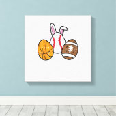 Pasen Ballen Basketbal Honkbal Voetbal Jongens Kin Canvas Afdruk (Insitu (Houten vloer))