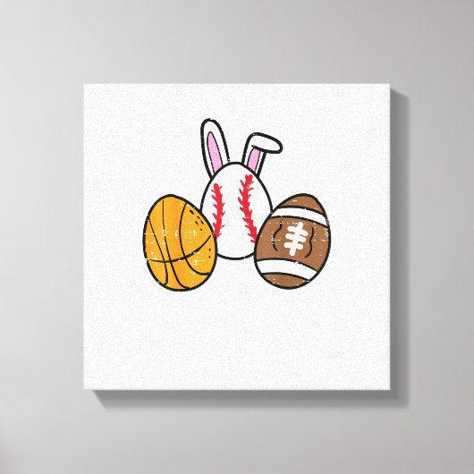 Pasen Ballen Basketbal Honkbal Voetbal Jongens Kin Canvas Afdruk (Voorkant)