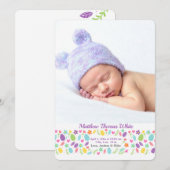 Pasen Banner Foto Geboorteaankondiging Verticaal Feestdagenkaart (Voorkant / Achterkant)