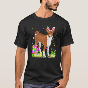 Pasen Basenji Dog Bunny Egg Hunting Basenji Easte T-shirt