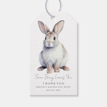 Pasen Bedankt Cadeau Labels White Bunny