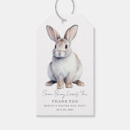 Pasen Bedankt Cadeau Labels White Bunny Cadeaulabel
