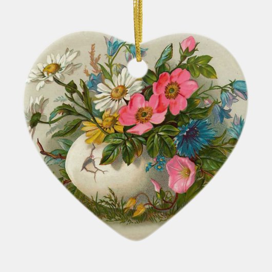 Pasen bloemen  Floral Kunst Keramisch Ornament (Voorkant)