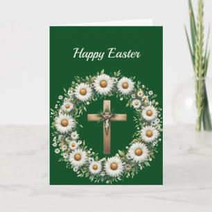 Pasen Bloemen Krans Kruis Illustratie Feestdagen Kaart
