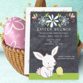 Pasen Brunch Bunny en griet met lentbloemen Kaart
