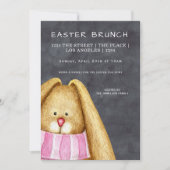 Pasen Brunch Bunny Rabbit in Scarf Kaart (Voorkant)