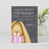 Pasen Brunch Bunny Rabbit in Scarf Kaart (Staand voorkant)
