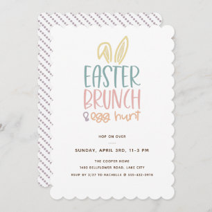 Pasen Brunch Egg Hunt Bunny Ears Kaart