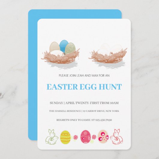 Pasen Brunch Egg Hunt Kaart (Voorkant / Achterkant)