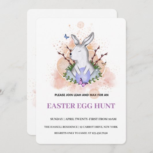 Pasen Brunch Egg Hunt Kaart (Voorkant / Achterkant)