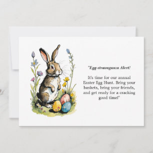 Pasen Brunch & Eieren zoeken Wildflower Bunny Kaart