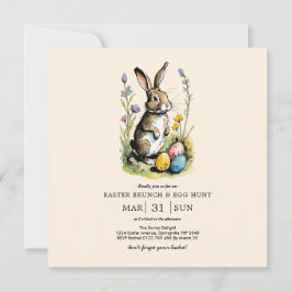 Pasen Brunch & Eierenjacht | Wildflower Bunny Kaart