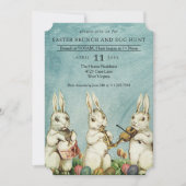 Pasen Brunch en Egg Hunt Bunny Kaart (Voorkant)