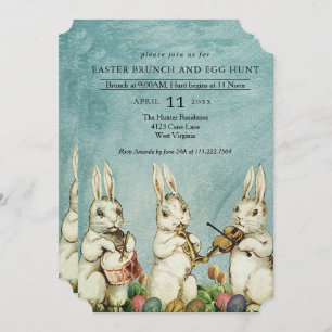 Pasen Brunch en Egg Hunt  Bunny Kaart