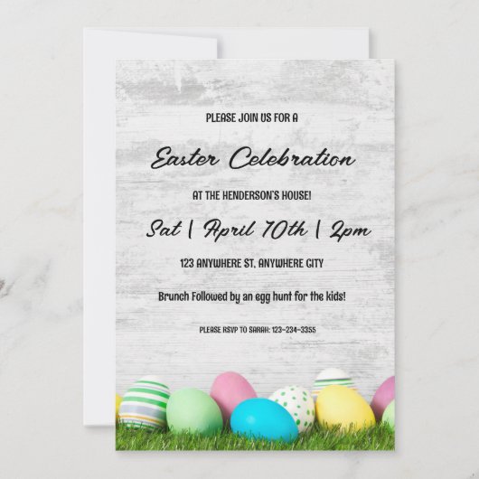 Pasen Brunch en Egg Hunt Kaart (Voorkant)