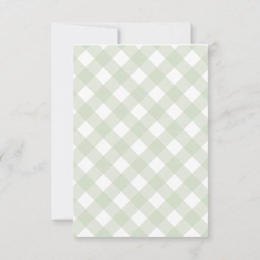 Pasen Brunch en Egg Hunt Rabbit Invitation Gingham Kaart (Achterkant)