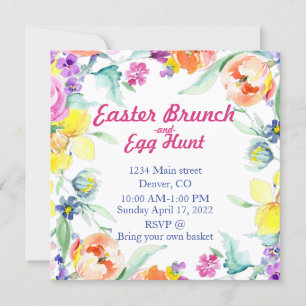Pasen brunch en eierjacht uitnodiging