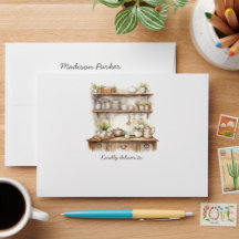 Pasen Brunch Envelop – Pastel Vintage Keuken