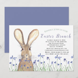 Pasen Brunch Konijntje Bluebells Bloemen Kaart