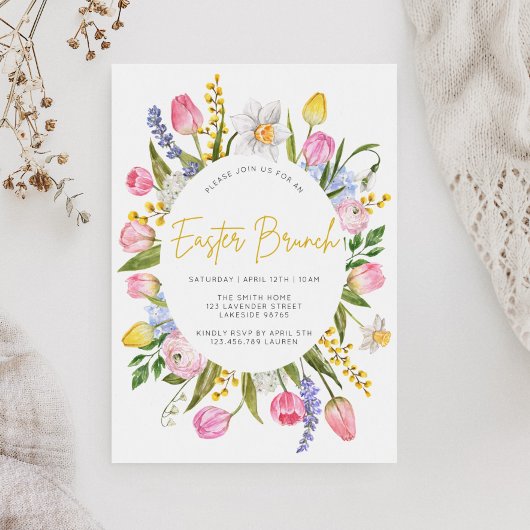Pasen Brunch Spring Floral Kaart