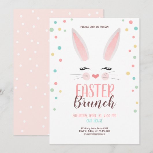 Pasen Brunch stort bunny Easter Brunch Partij Kaart (Voorkant / Achterkant)