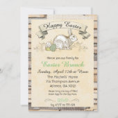 Pasen-Brunch Uitnodiging-Konijn Kaart (Voorkant)