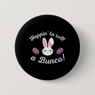 Pasen Bunco Hoppin om een Bunco Dice Bunny te roll Ronde Button 5,7 Cm