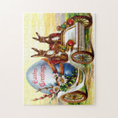 Pasen Bunnies in Automobiel Legpuzzel (Verticaal)