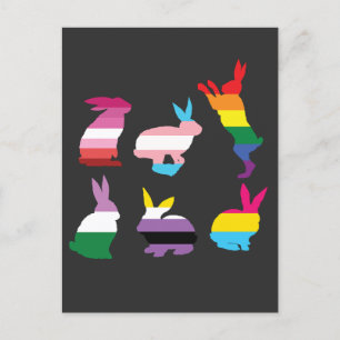 Pasen Bunnies LGBTQ Pride Regenboog Konijn Gift Uitnodiging Briefkaart