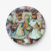 Pasen Bunnies Rabbits Papieren Bordje (Voorkant)