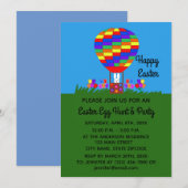 Pasen Bunny Balloon #3 Uitnodiging Kaart (Voorkant / Achterkant)