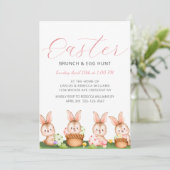 Pasen Bunny Brunch Egg Hunt Kaart (Staand voorkant)