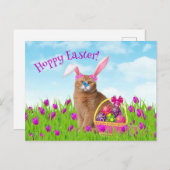 Pasen Bunny Cat Spring Vakantie Briefkaart (Voorkant / Achterkant)