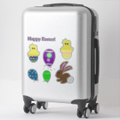 Pasen Bunny Chick Eggs Laser gesneden Vinyl Sticker (Koffer)