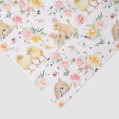 Pasen Bunny Chicks Spring Floral Tissuepapier (Detail)