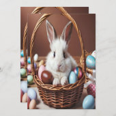 Pasen Bunny Chocolate Egg Kaart (Voorkant / Achterkant)