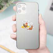 Pasen Bunny Chocolate Humor Cutout Sticker (Telefoon)