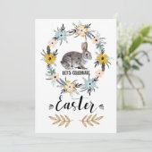 Pasen Bunny Custom Pasen Brunch Kaart (Staand voorkant)